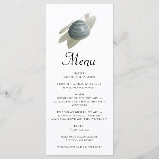 Menu Clam Mariage d'aquarelle (Devant)