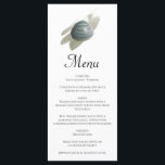 Menu Clam Mariage d'aquarelle<br><div class="desc">Cette chambre offre une vue sur la mer ou sur la piscine. Mariage sur la plage avec une palourde placée au-dessus d'un trait d'aquarelle élégant. Les tons terreux bleu-vert poussiéreux de la palourde donnent au design une esthétique naturelle. Il s'agit de la destination parfaite de la plage conception de mariage...</div>