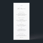 Menu Classic Black and White Monogram Elegant Wedding<br><div class="desc">Classic and elegant design.</div>