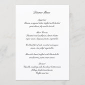 Menu Classic Black and White Timeless Wedding (Devant)