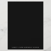 Menu Classic Black White Calligraphy Birthday (Dos)