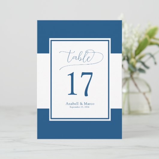 Menu Classic Blue 5"x7" Numéro de tableau (Debout devant)