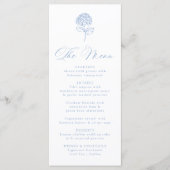 Menu Classic Blue Hydrangea Wedding (Devant)