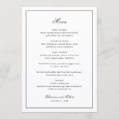 Menu Classic Border Black and White Timeless Wedding (Devant)