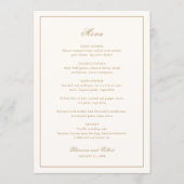 Menu Classic Border Ivory and Gold Timeless Wedding (Devant)