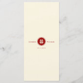 Menu Classic Cercle Double Bonheur Mariage chinois (Dos)