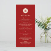 Menu Classic Cercle Double Bonheur Mariage chinois (Debout devant)