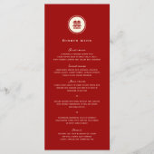 Menu Classic Cercle Double Bonheur Mariage chinois (Devant)