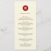 Menu Classic Cercle Double Bonheur Mariage chinois (Devant)