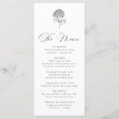 Menu Classic Charcoal Hydrangea Wedding (Devant)