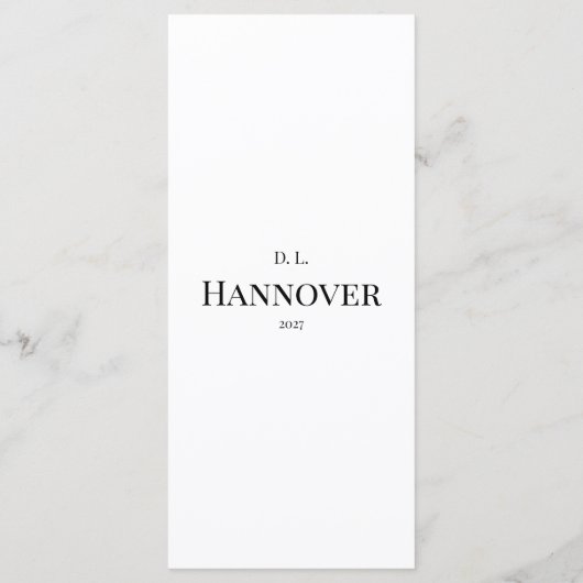 Menu Classic Chic Hand Draame Frame Mariage (Dos)