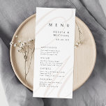 Menu Classic Elegance calligraphie monogramme mariage<br><div class="desc">Les cartes de menu minimaliste classique moderne mariage disposent d'élégantes calligraphies couple monogramme et serif intemporelle police détails de l'événement en couleur éditable beige, noir et blanc, simple et sophistiqué, Idéal pour mariage vintage formel, mariage traditionnel romantique, mariage classique moderne en toutes saisons. Voir toutes les pièces correspondantes dans la...</div>