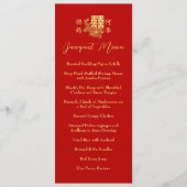 Menu Classic élégant banquet chinois mariage rouge flor (Devant)