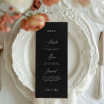 Menu Classic Elegant noir blanc Mariage de calligraphie<br><div class="desc">partie d'une collection *pas de papier à papier</div>
