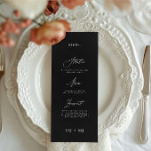 Menu Classic Elegant noir blanc Mariage de calligraphie