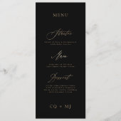 Menu Classic Elegant Noir Mariage de calligraphie (Devant)