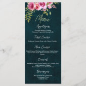 Menu Classic Emerald Vert Floral Dark Moody Mariage (Devant)