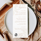 Menu Classic Minimal Damask Biscuit Beige Photo Wedding