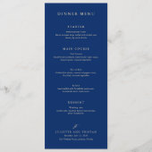 Menu Classic Navy and Cream Elegant Wedding (Devant)