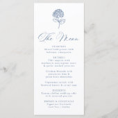 Menu Classic Navy Hydrangea Wedding (Devant)