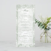 Menu Classic Sage Green Landscape Toile Wedding (Debout devant)