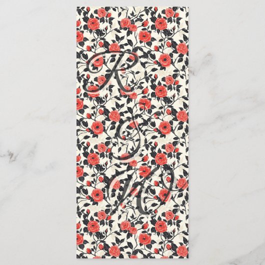 Menu Classic Wildflower Rustic Rose Tropical Wedding  (Dos)