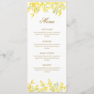 Menu Classique Aquarelle Mimosa