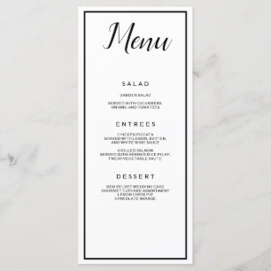 Menu Classique blanche et noire