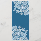 Menu Classique Broderie Blanche sur Fond Bleu (Dos)