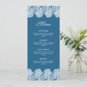 Menu Classique Broderie Blanche sur Fond Bleu (Debout devant)