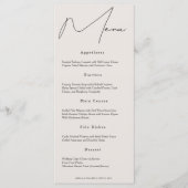 Menu Classique Cream Mariage (Devant)