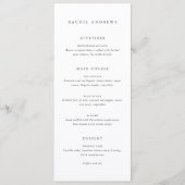 Menu Classique Éternel Nom de l'Invité Mariage Formel (Devant)