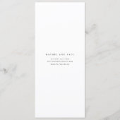 Menu Classique Éternel Nom de l'Invité Mariage Formel (Dos)