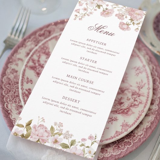 Menu Classique Fleurs Blush
