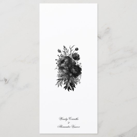 Menu Classique gothique blanc Mariage plat (Dos)