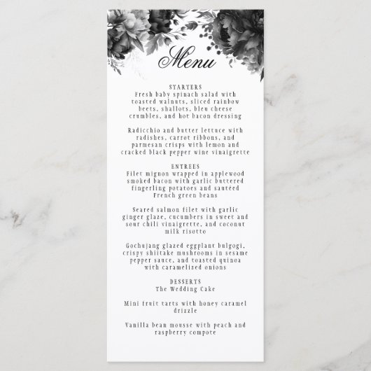 Menu Classique gothique blanc Mariage plat (Devant)