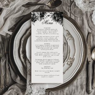 Menu Classique gothique blanc Mariage plat