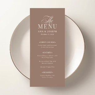 Menu Classique Luxe Douce Mariage Taupe Mocha