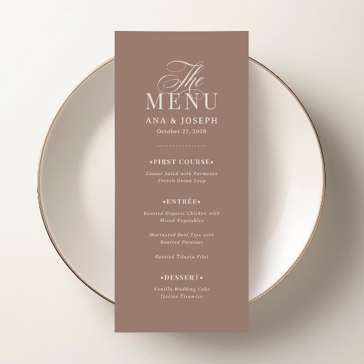 Menu Classique Luxe | Douce Mariage Taupe Mocha