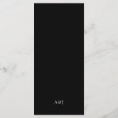 Menu Classique Luxe | Élégant Mariage Noir (Dos)