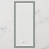 Menu Classique Luxe | Élégante Bordure Vert Sauge Maria (Dos)