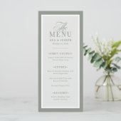 Menu Classique Luxe | Élégante Bordure Vert Sauge Maria (Debout devant)
