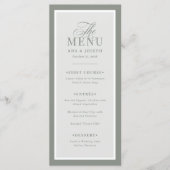 Menu Classique Luxe | Élégante Bordure Vert Sauge Maria (Devant)