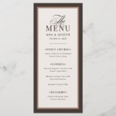 Menu Classique Luxe | Mariage avec une bordure neutre m (Devant)
