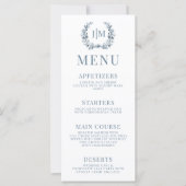 Menu classique Mariage bleu gris bleu bleu bleu fo (Devant)