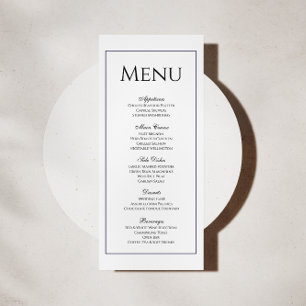 Menu classique Mariage noir et blanc
