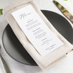 Menu classique Mariage noir et blanc élégant<br><div class="desc">Ce menu mariage classique et simple ajoute une touche d'élégance à votre décor de mariage. Tout le texte est modifiable,  il suffit de cliquer sur "Personnaliser ce modèle". Des articles correspondants,  y compris la suite de Faire-part de mariage,  sont également disponibles.</div>