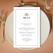 Menu classique Mariage noir et blanc élégant