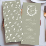 Menu classique monogramme vert sauge Notre Mariage<br><div class="desc">partie grande collection</div>