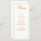 Menu Classique orange et verte (Devant / Derrière)